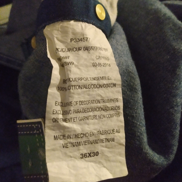 1912 Liberty Bib Overalls, sz 36x30, Blue, 100% cotton, NWT - Picture 10 of 10